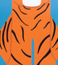 'Timid Tiger' A4 Print, blue & orange - Image 3