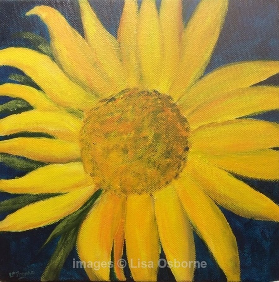 Sunflower.  Original acrylic on canvas. Flower.