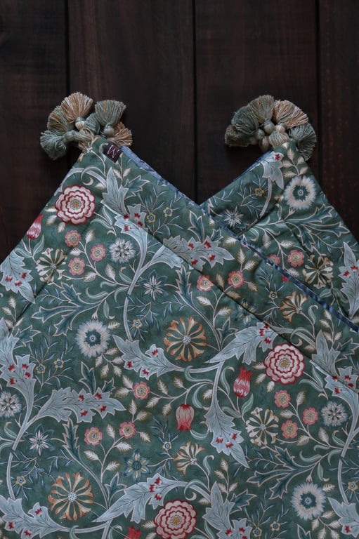 William Morris Wilhelmina Silk Lined Mini Quilt Teal