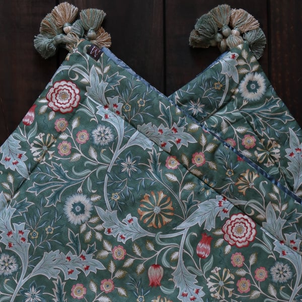 William Morris Wilhelmina Silk Lined Mini Quilt Teal