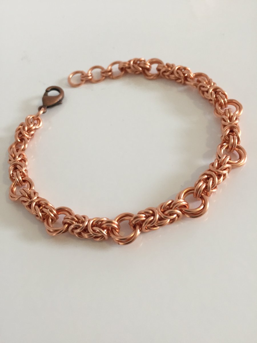 Copper Byzantine Love Knot Bracelet - Copper Anniversary Gift Idea.