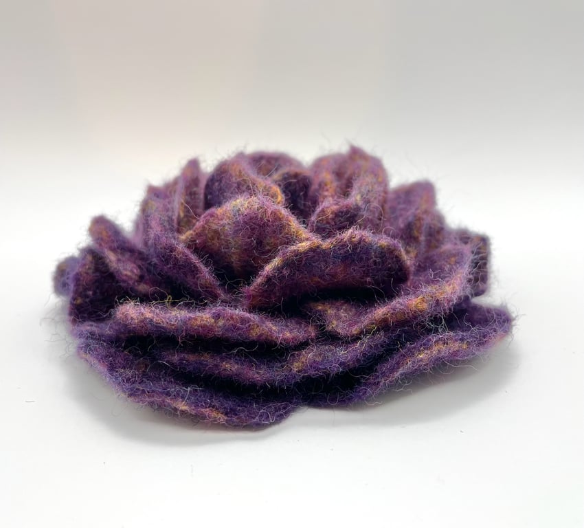 Felt Flower Brooch Handmade 