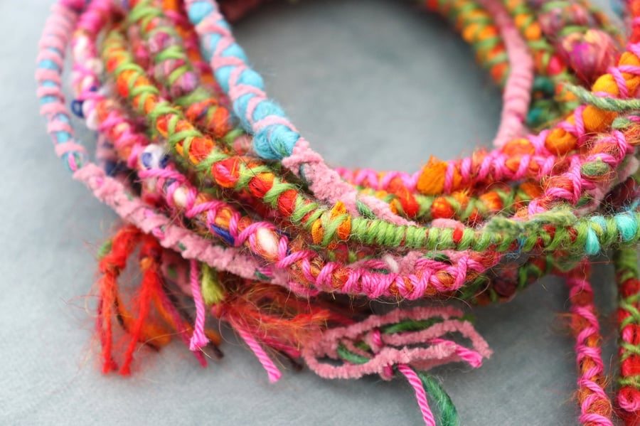 Arty Dreads for Long Hair (mainly pinks, greens & turquoise)