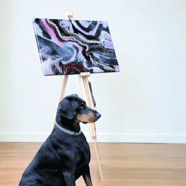 Abstract Resin Art with Gold Accents