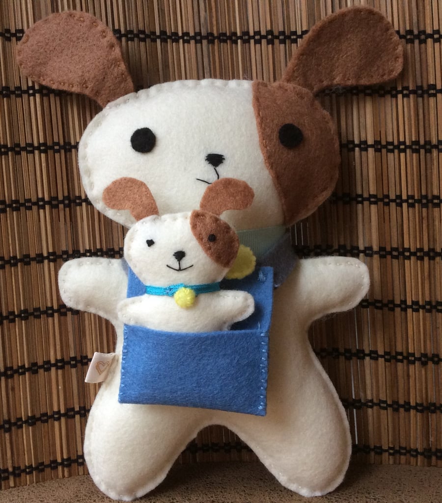 Felt Dog and Pup