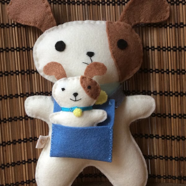 Felt Dog and Pup
