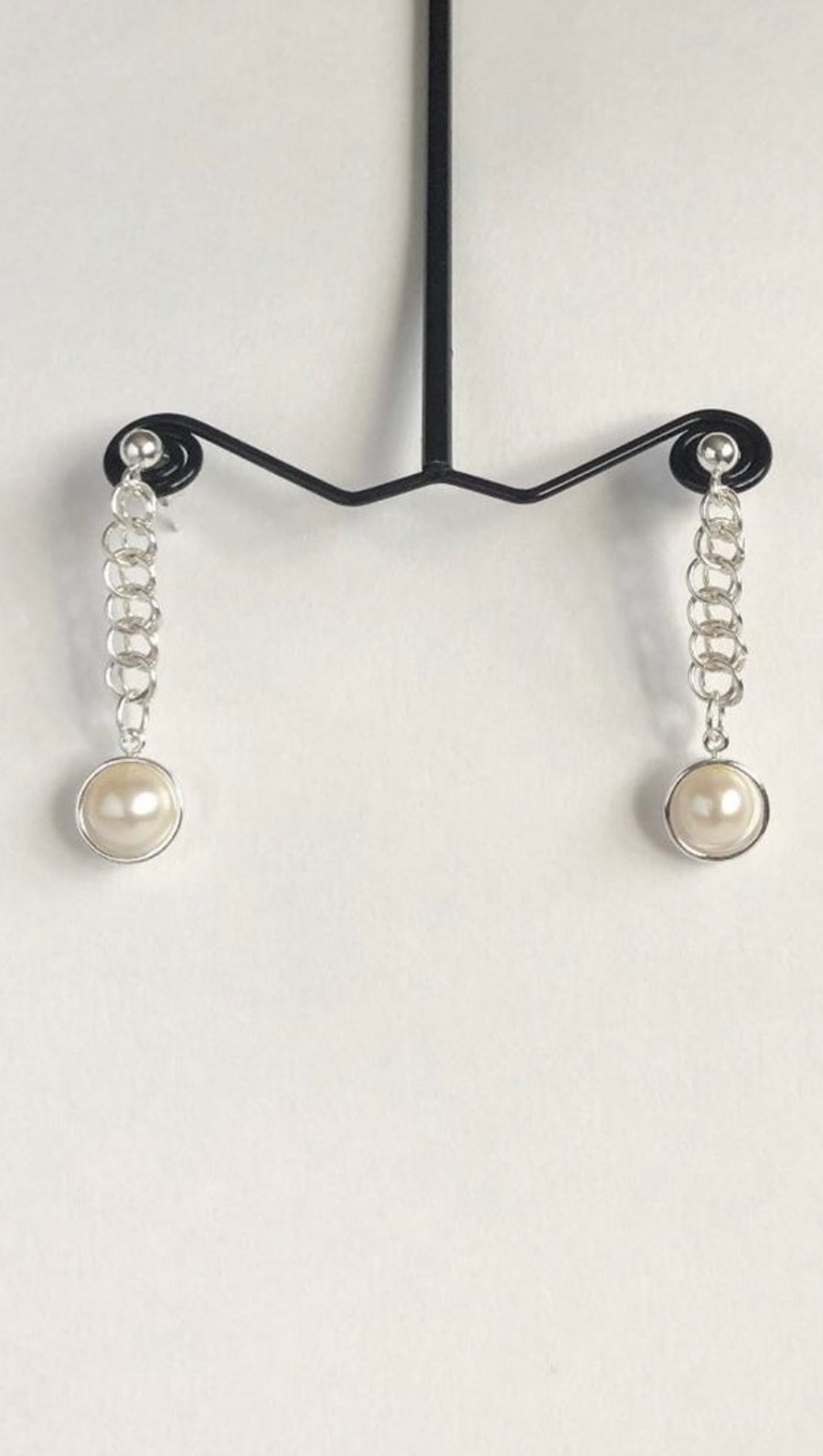 Freshwater Cultured Pearl Chainmaille Earrings “Last One Available”