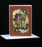 Butterflies Steam Punk greeting card
