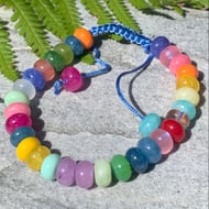 Rainbow Gemstone Slider Bracelet