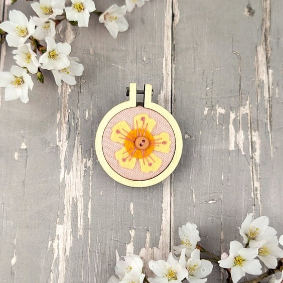 A Hand Embroidered Blossom Brooch