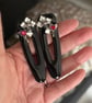 2 x gothic double cross hair clip slides 