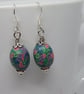 Multi Floral Oval Earrings - Image 2