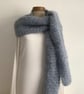  SCARF,'Atmosphere'. Alpaca, merino blend. Blue-grey. Supersoft. Lightweight.  - Image 8