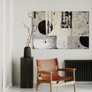 Extra Large Textured Abstract Painting: Monochrome Minimalist Canvas Wall Art