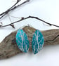 Teal aluminium winter tree earrings. - Image 3