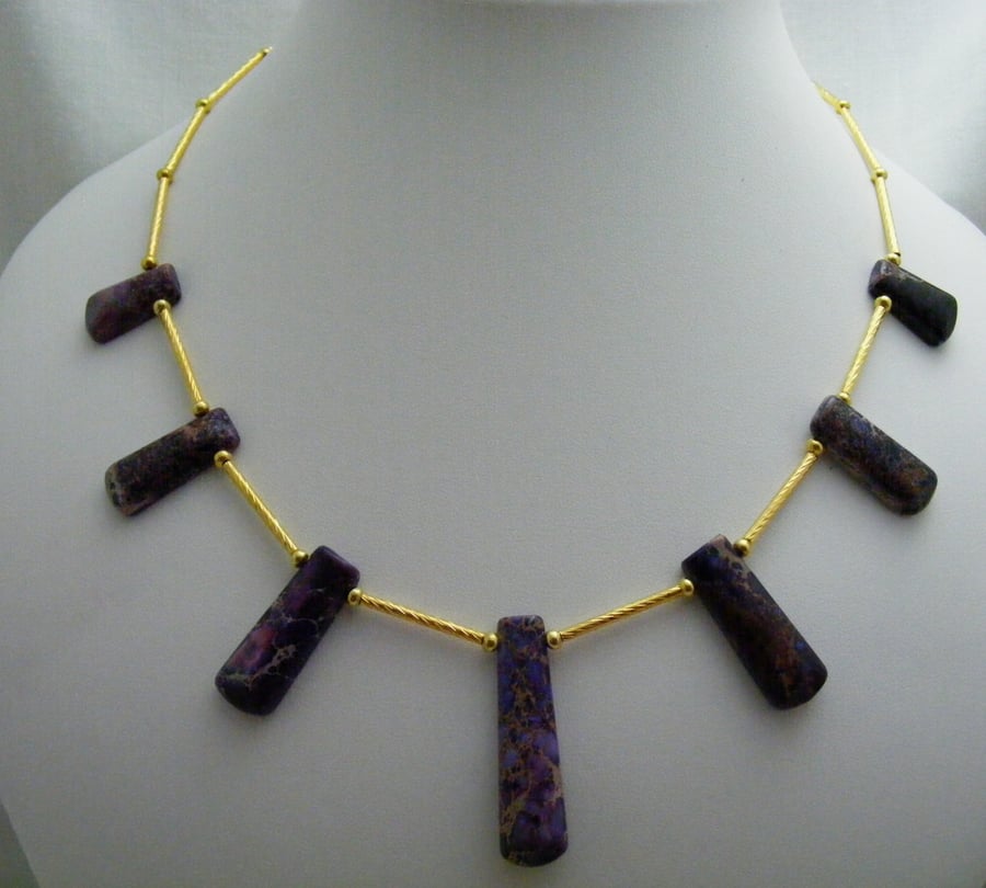 Purple Jasper Gemstone Necklace