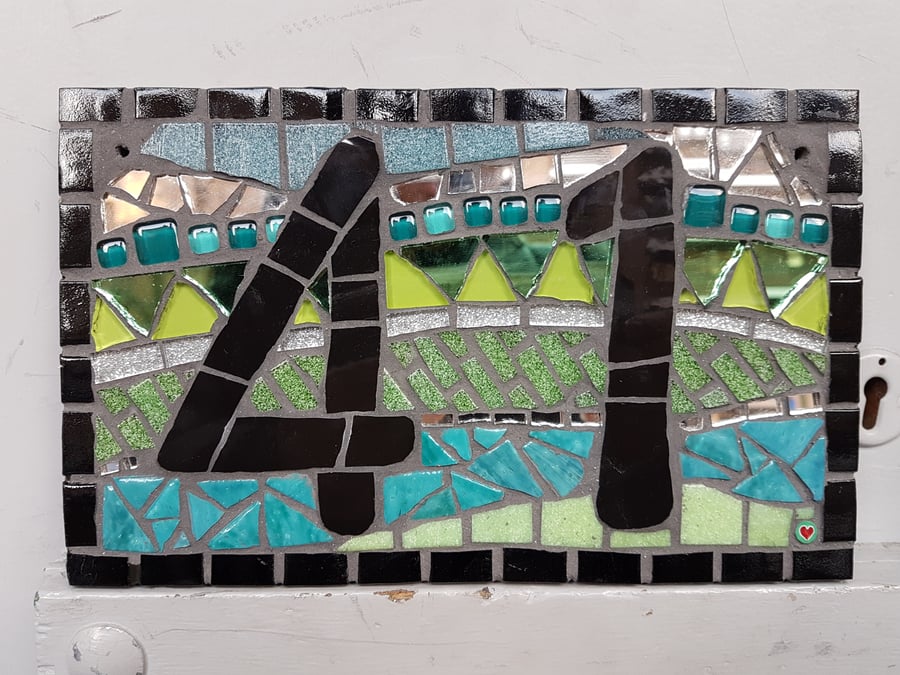 Mosaic House  Number Plaques (Two digits)