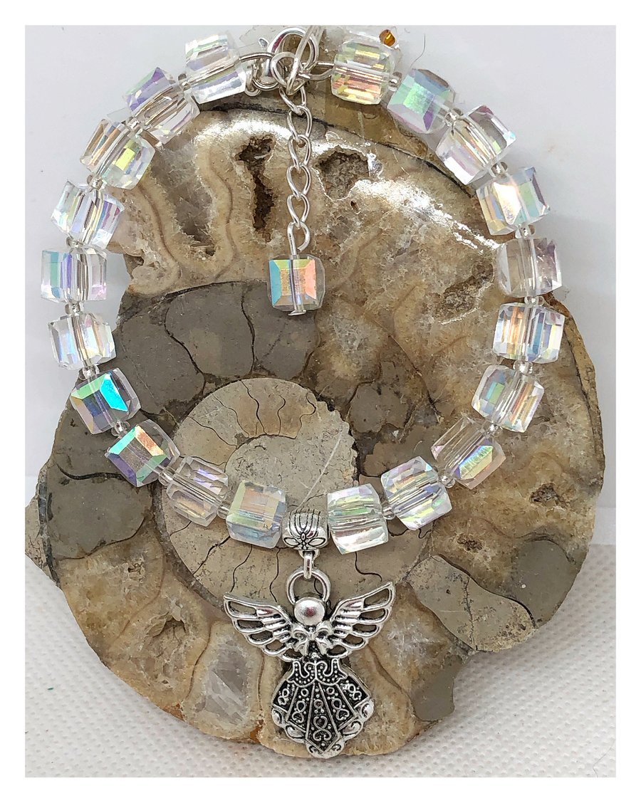 One of a Kind Guardian Angel bangle style bracelet