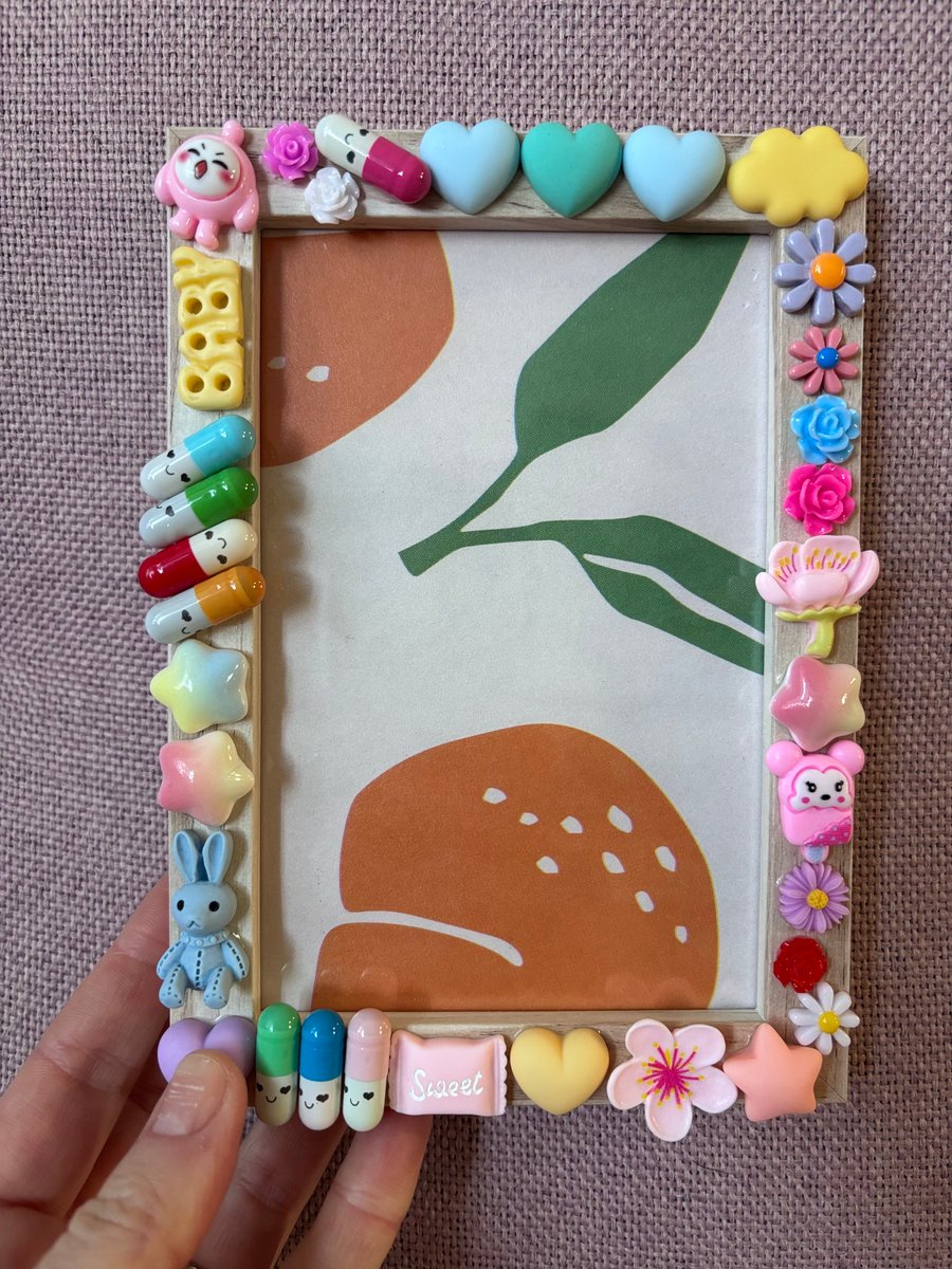 6x4 inch decorated photo frame, picture frame,colorful frame, resin charms frame