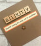 Handmade 60th Birthday Card with Scrabble Tiles - Image 2