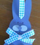 Clearance -  MDF Bunny Decoration - Blue - Image 2