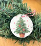Set of 5 Christmas tree decorations, festive wooden ornaments, baubles or tags - Image 2