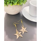 Star Earrings, Origami Star Earrings, Paper Star Earrings, Star Earrings, Lucky