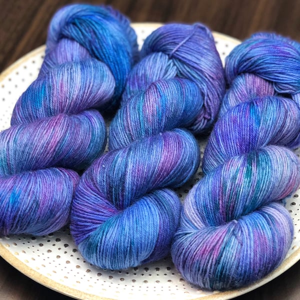 Hand Dyed Yarn: 4ply Merino Nylon - OOAK 