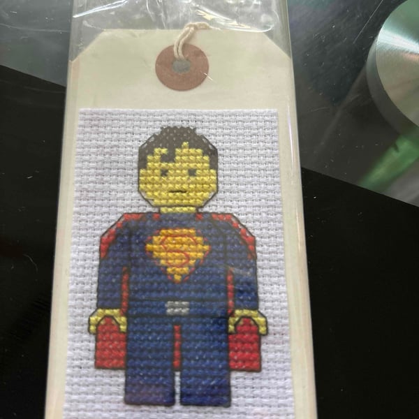Lego man superman gift tag 