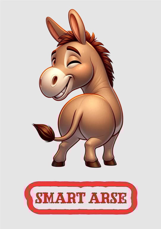 A4 Playful Donkey Art Print – Original Illustrated Design