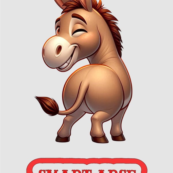 A4 Playful Donkey Art Print – Original Illustrated Design