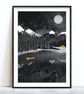 Night Paddle Illustrated Art Print - Image 1