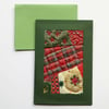 Individually Hand Crafted Textile Christmas Blank Card