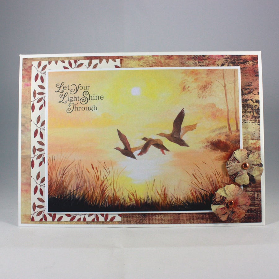 Handmade, any occasion card, birthday card - autumnal scene