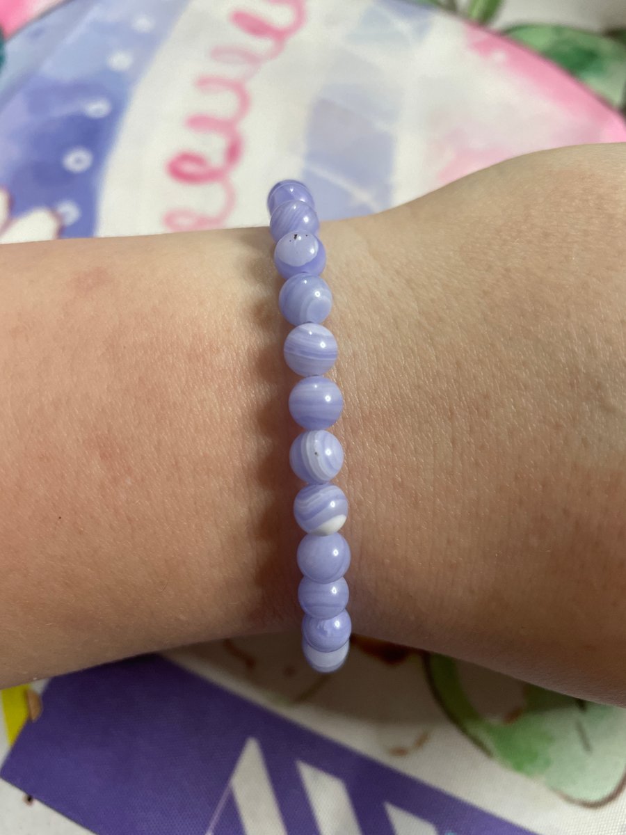 (Violet Purple Agate) Handmade Gemstone Bracelet (17cm)