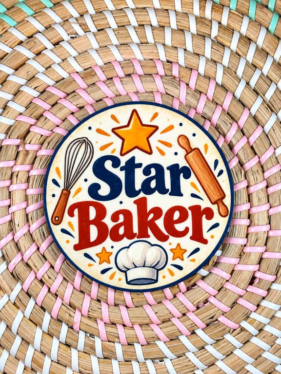 Star Baker Wooden Coaster – Baking Gift – Baker Kitchen Coaster – Baking Lover 
