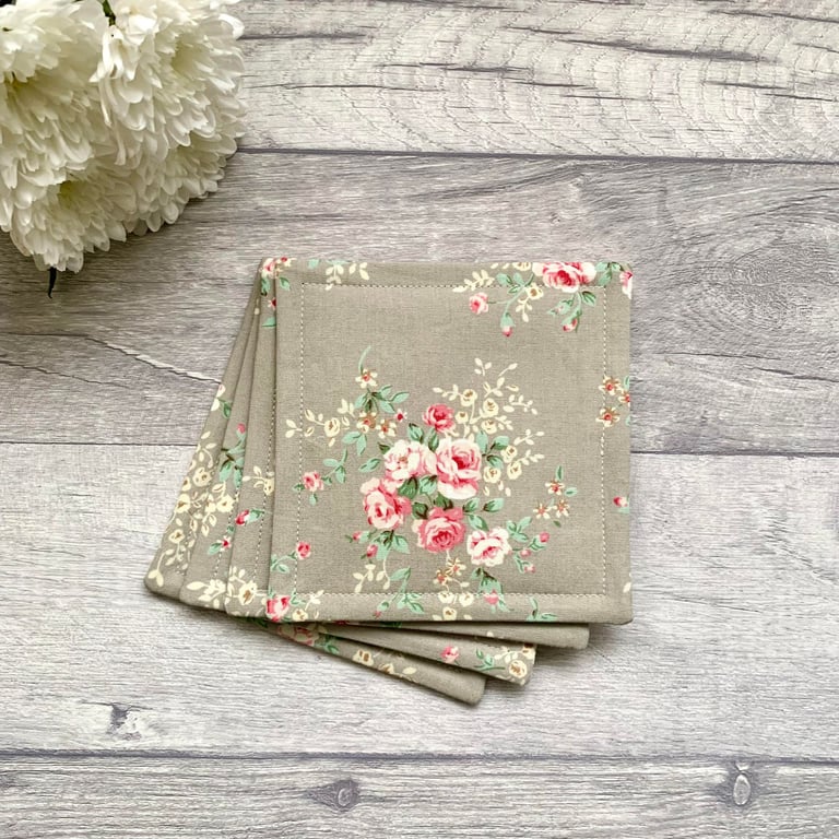 Coaster set, floral coasters