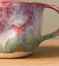 Handmade ceramic mug, pink stoneware mug, 250ml mug, dimple mug - Image 10