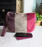 Clutch or Pouch Bag - Chenille Large Pouch Bag with Detachable Leather Strap