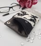 Glasses case butterfly patchwork black, cream and silver.  - Image 5