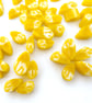 50g Yellow streaky petal murrini made with Bullseye 90coe glass