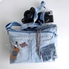 Light blue denim crossbody bag  Upcycled bag,  Eco-Friendly bag