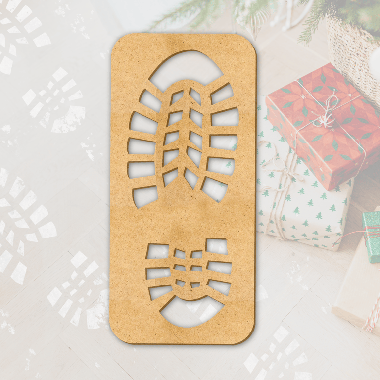 Boot Stencil: Santa Boot Print Stencil, Santa Footprint Stencil, Christmas Decor