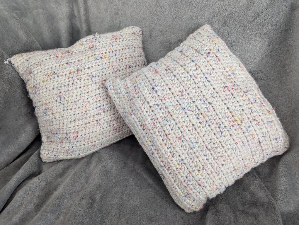 Simple Crochet Cushion- Cream
