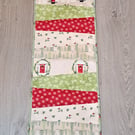Christmas table runner with postbox and robin