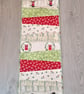 Christmas table runner with postbox and robin