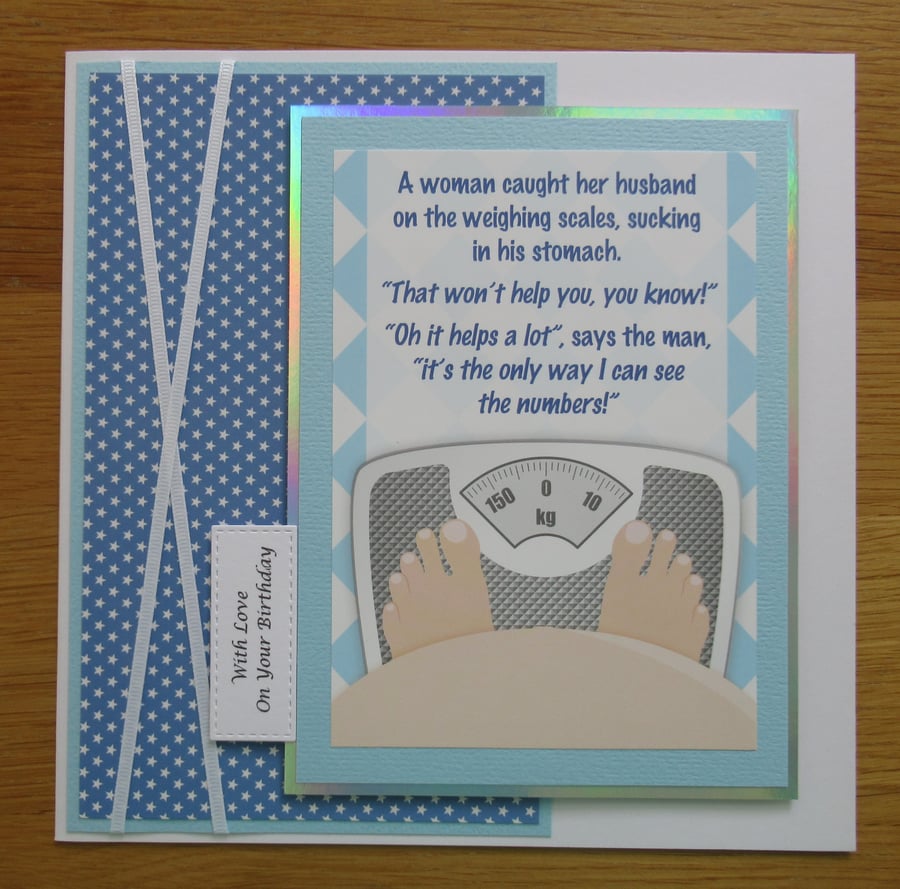 Weighing In Time - Large Birthday Card (19x19cm)