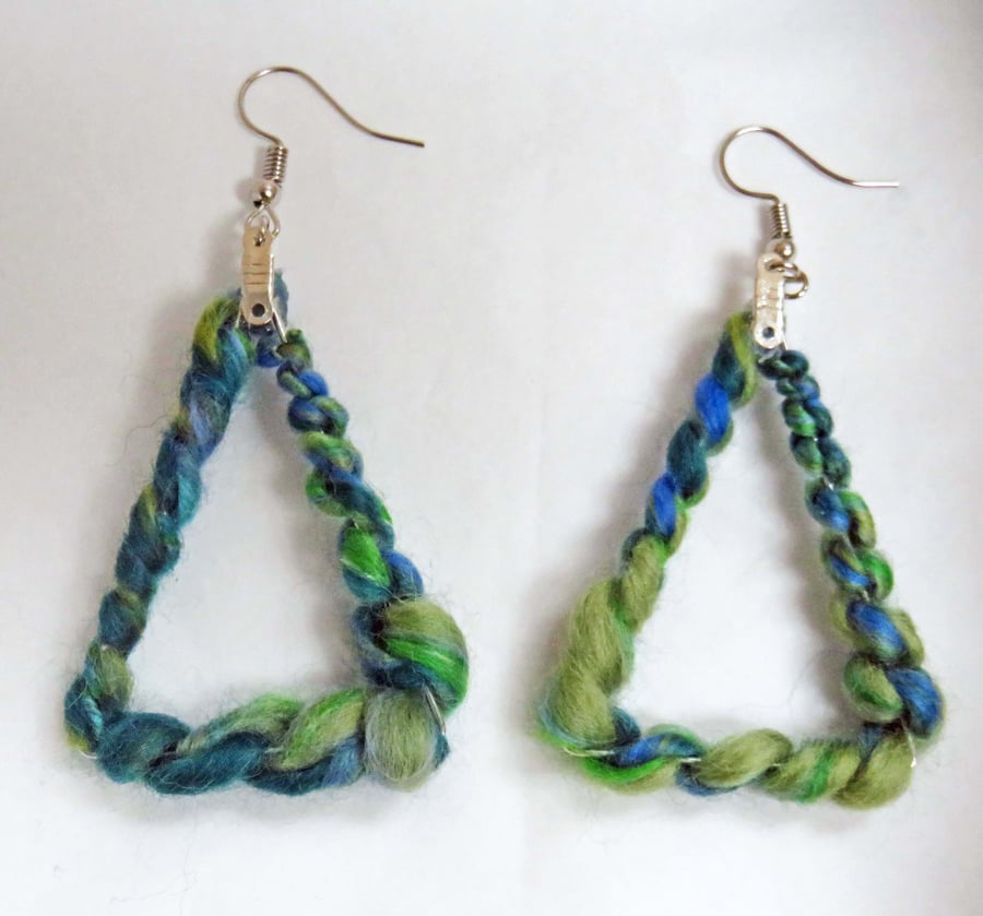 Triangle Wool Earrings