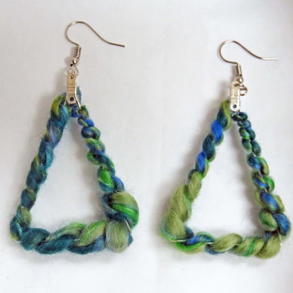 Triangle Wool Earrings