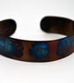 Steel flowers Cuff with multicolured finish, slim size surgical steel bracelet - Image 3
